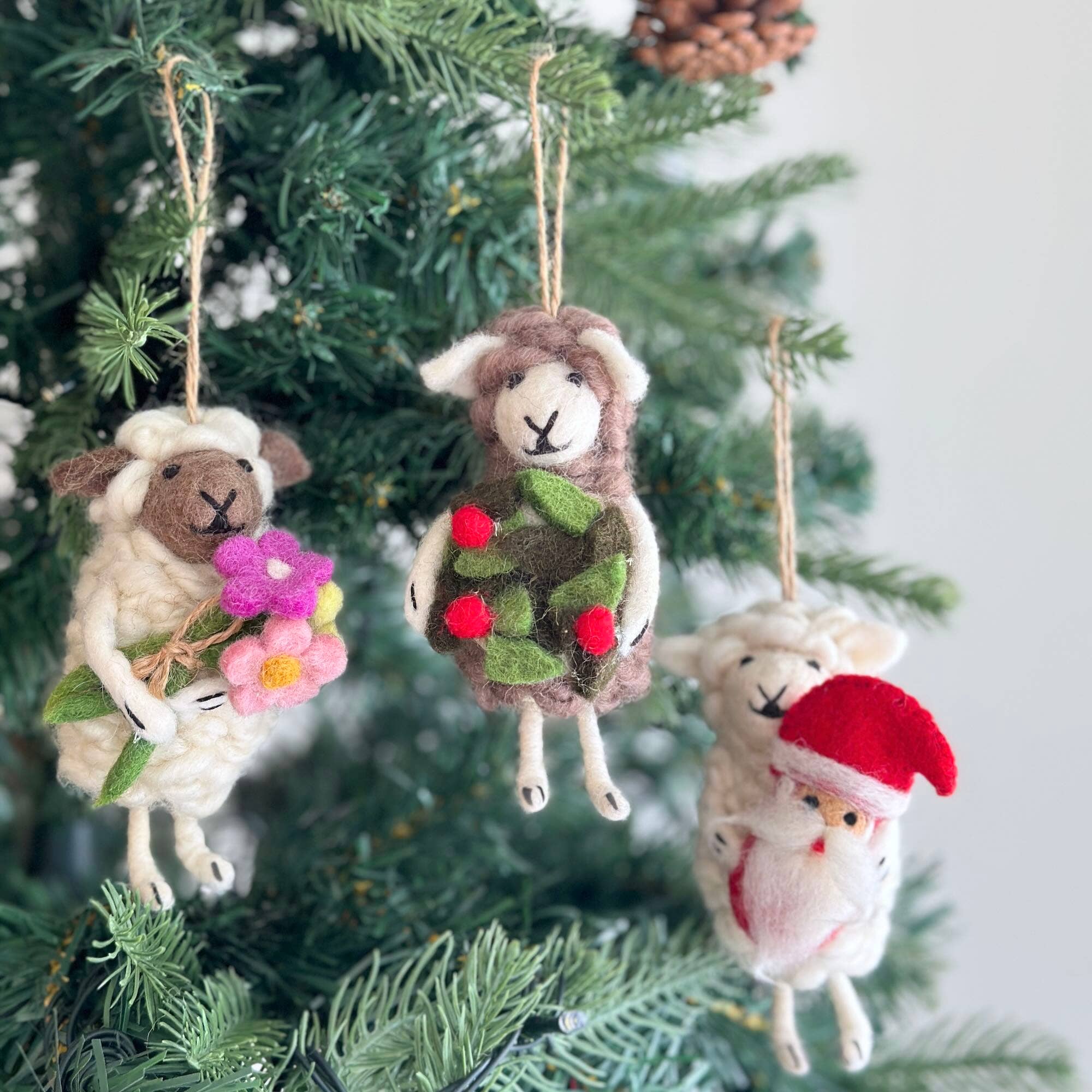 Felt Sheep Ornaments