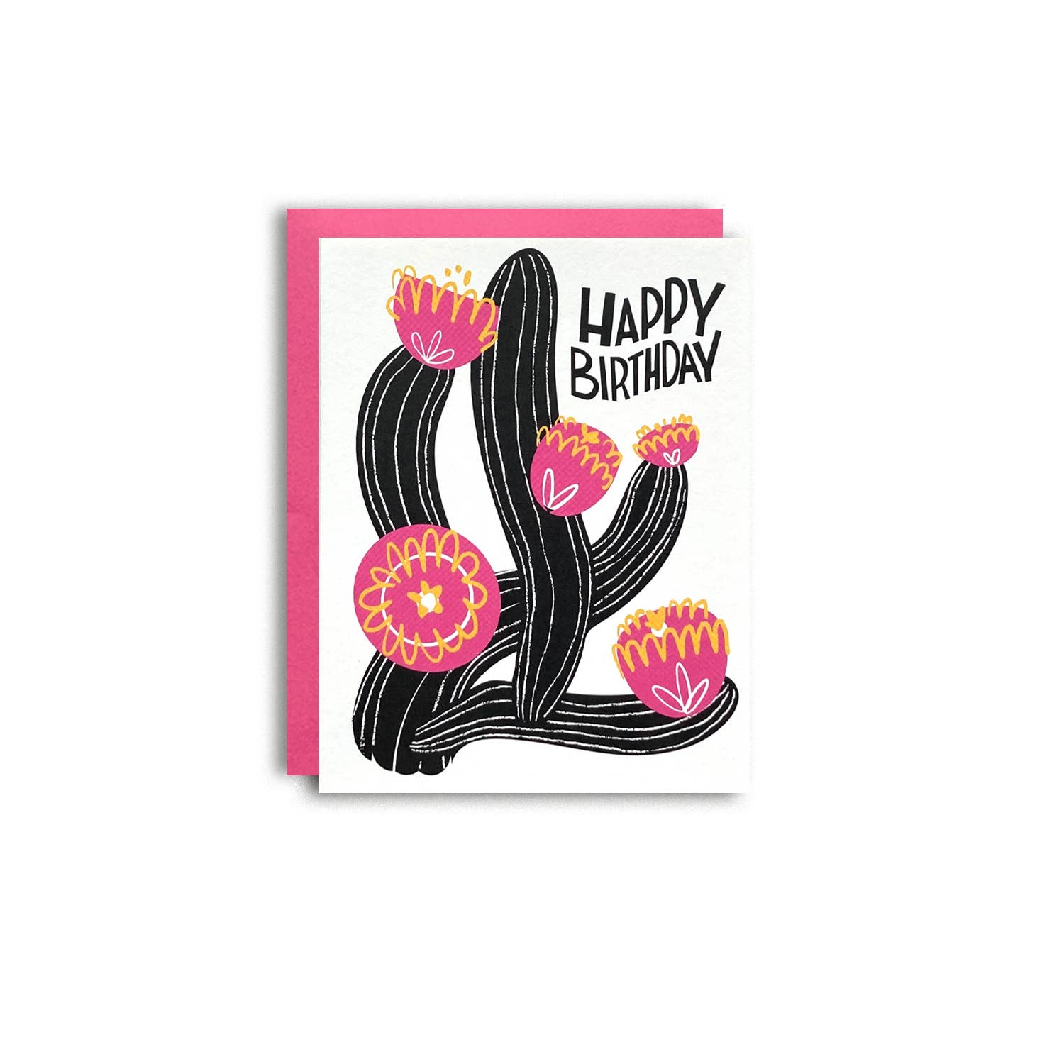 Happy Birthday Cactus - Fun Letterpress Card