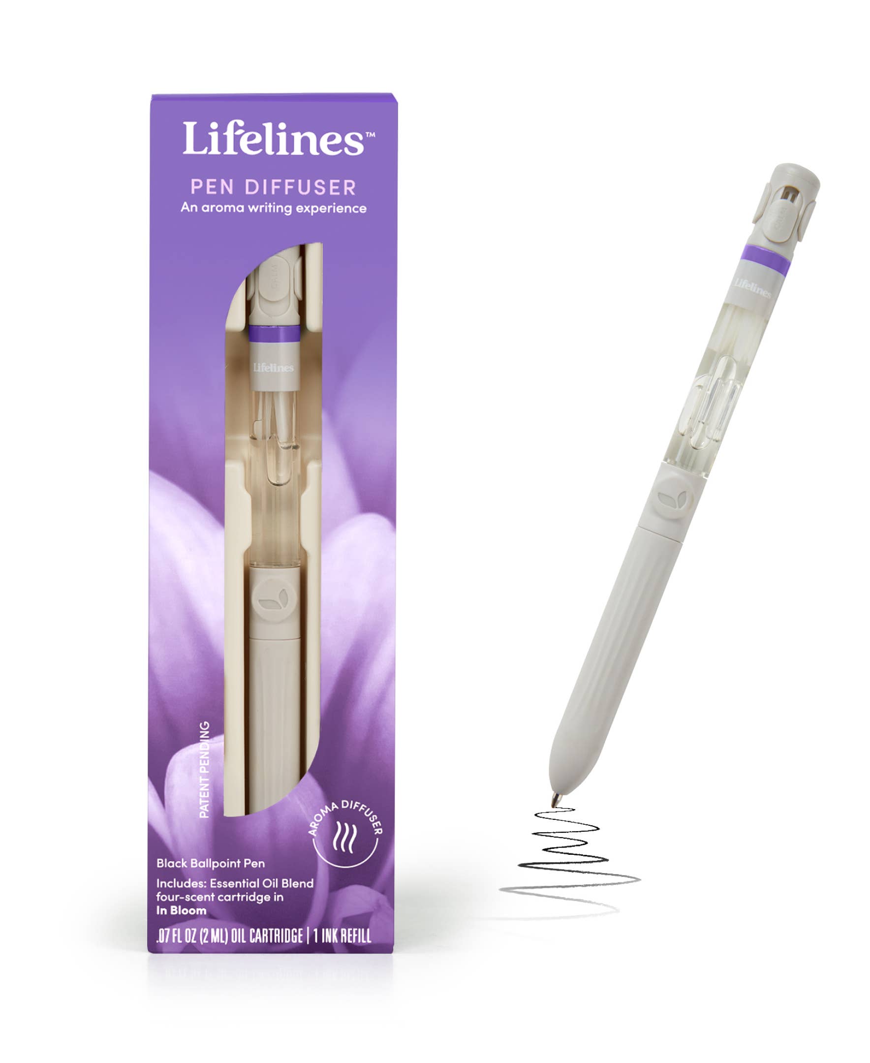 Lifelines pen diffuser with packaging on a white background