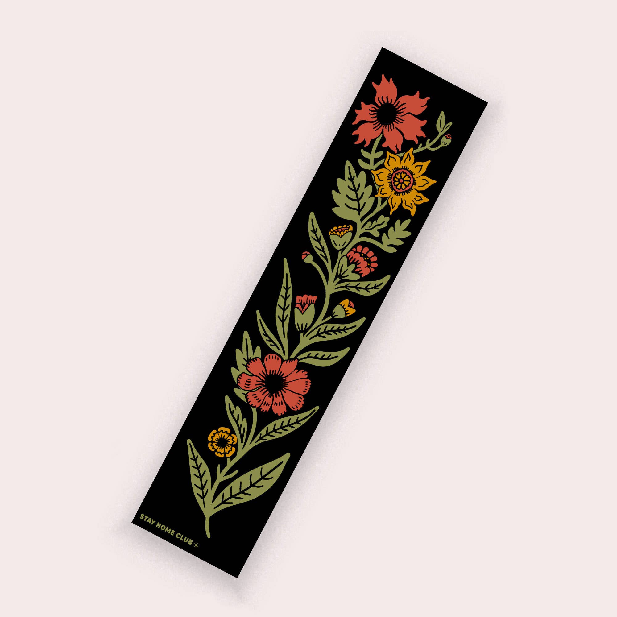 Red House Floral Bumper Sticker