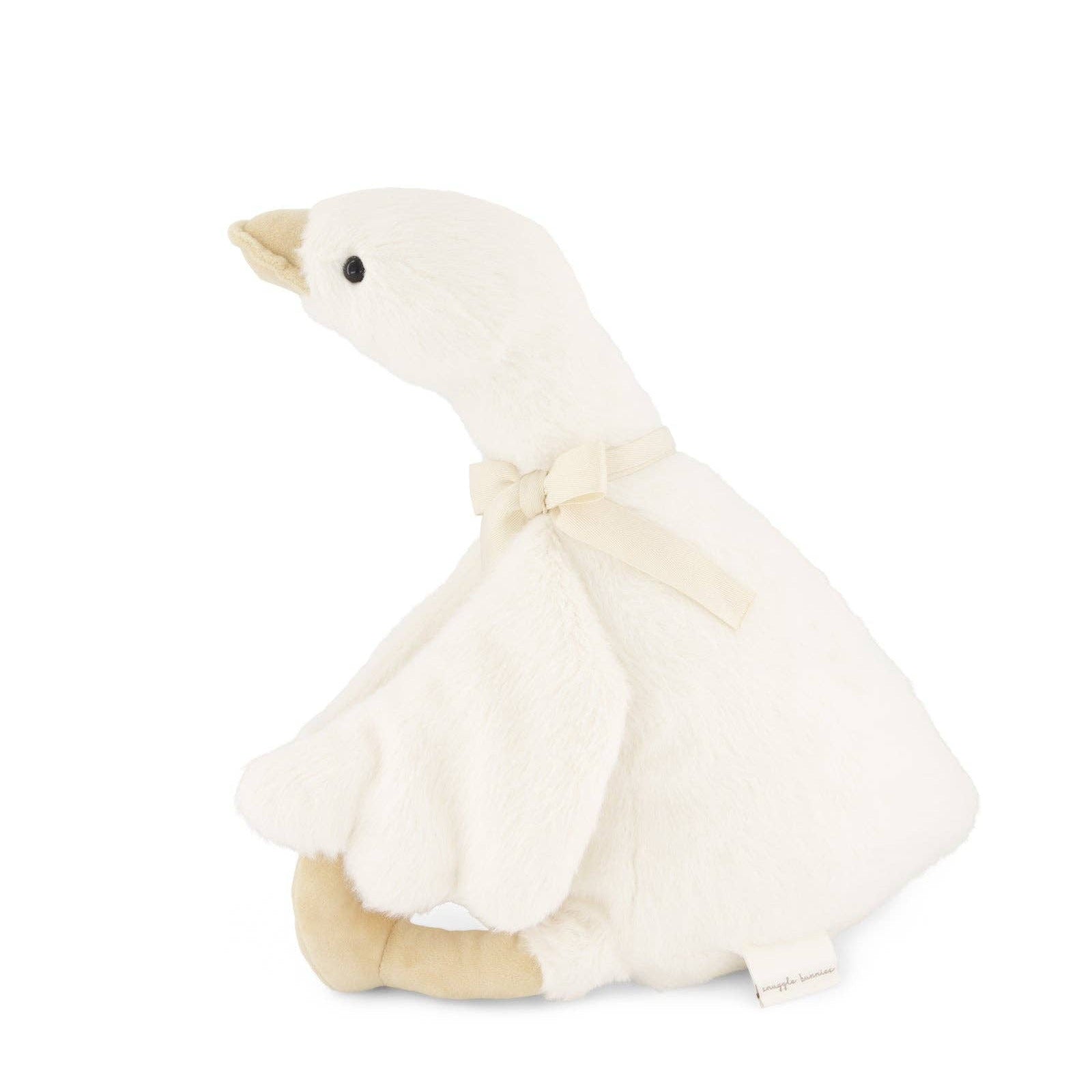 White plush duck toy on a white background