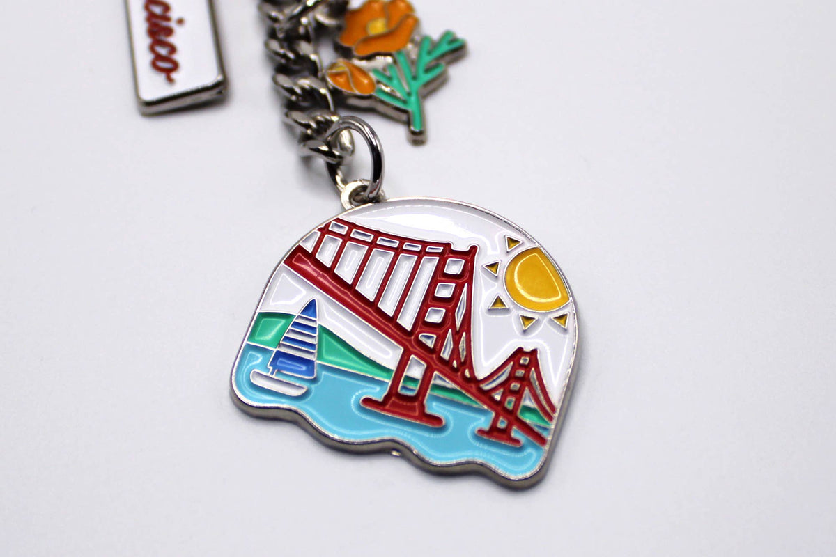 San Francisco Silver Keychains