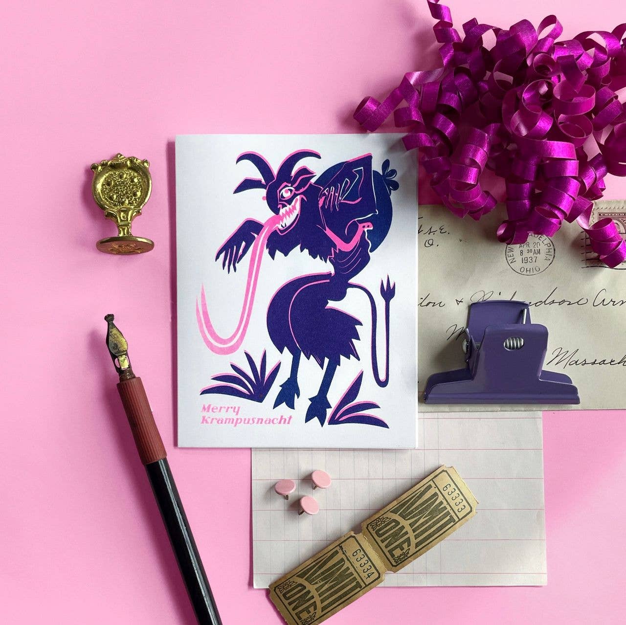 Krampus - Risograph Holiday Card