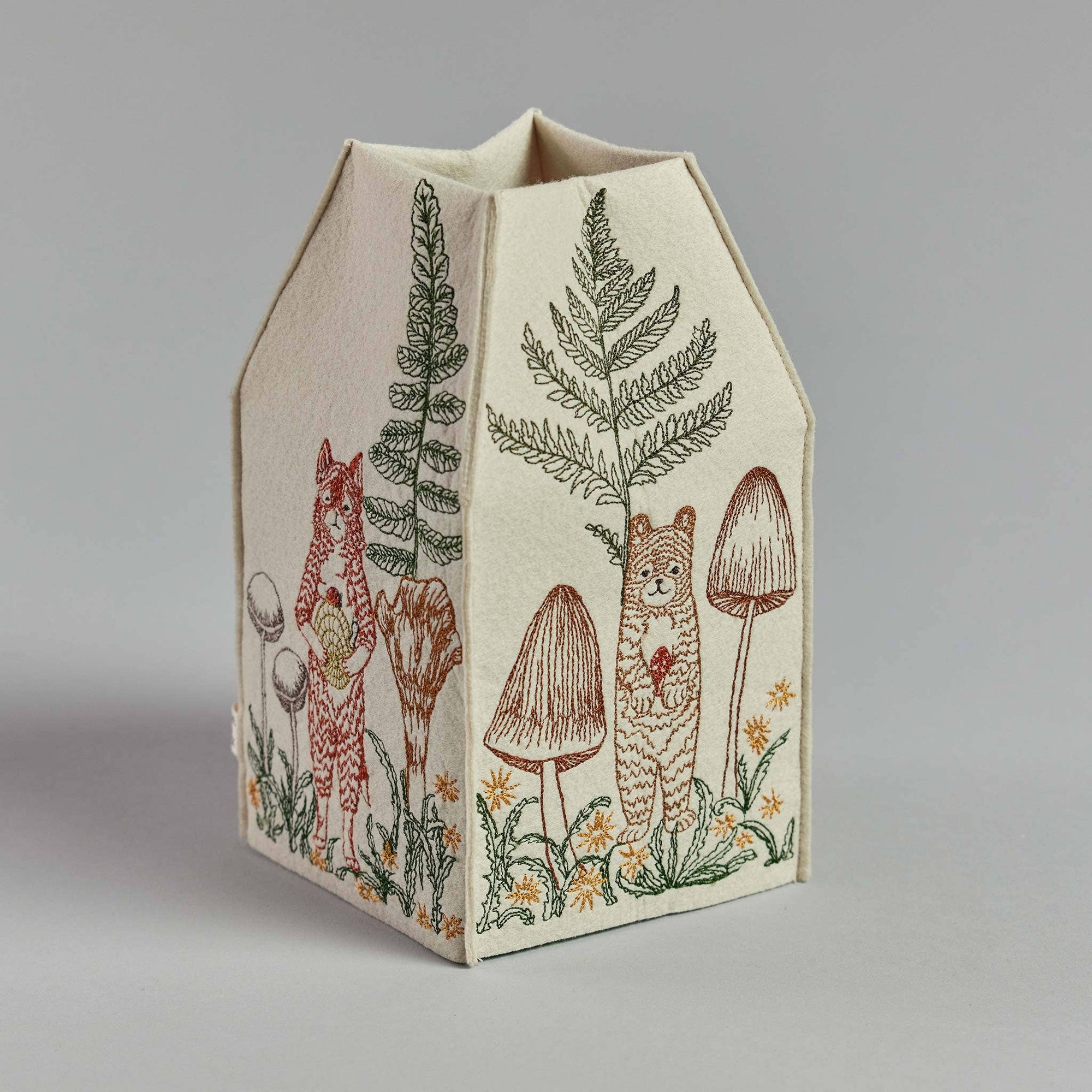 Mushrooms and Ferns Tissue Box Cover