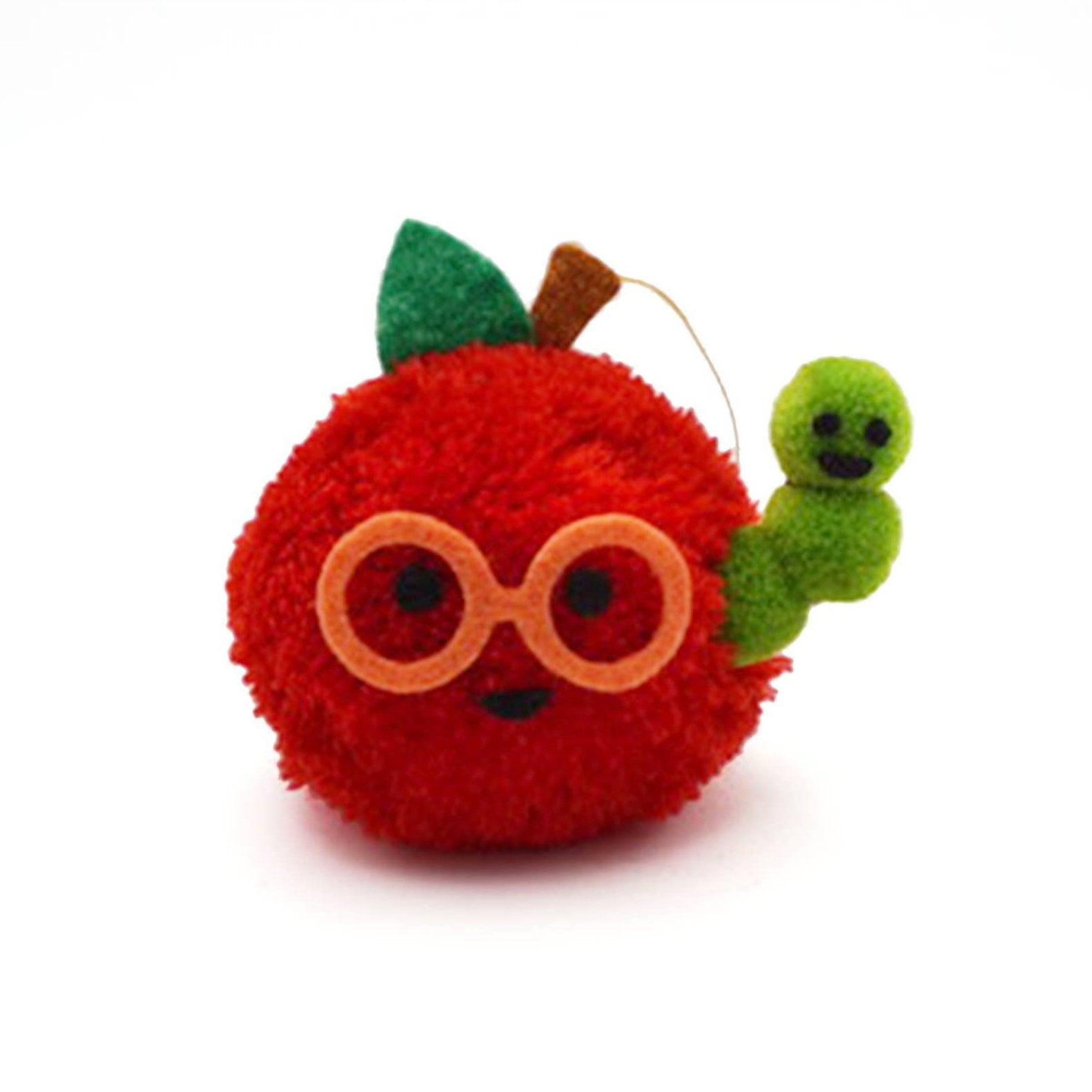 Apple and Worm Pom Pom Ornament