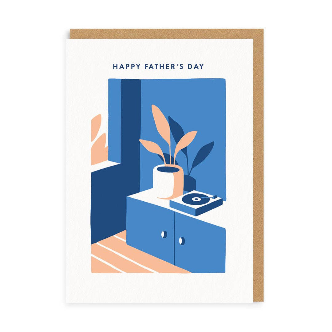 Happy Father's Day Record Player Card