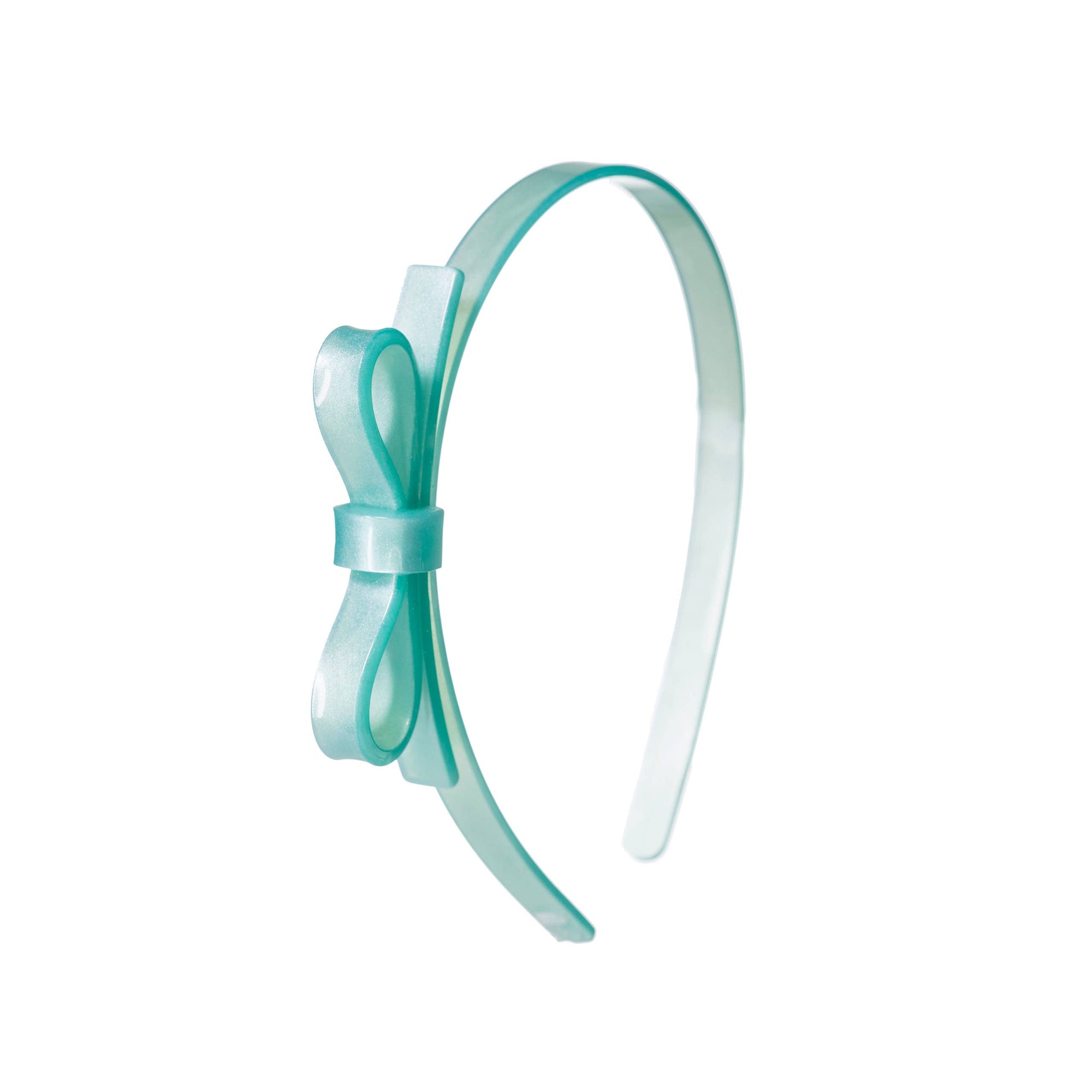 Thin Bow Mint Satin Headband