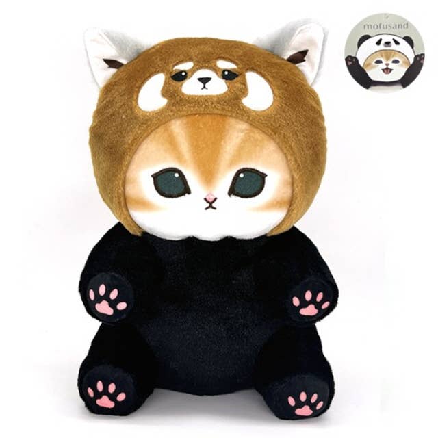 Plush toy with a red panda design on a white background