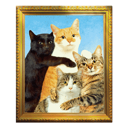 Chrome Die-Cut Sticker, Kitty Family by Toiletpaper
