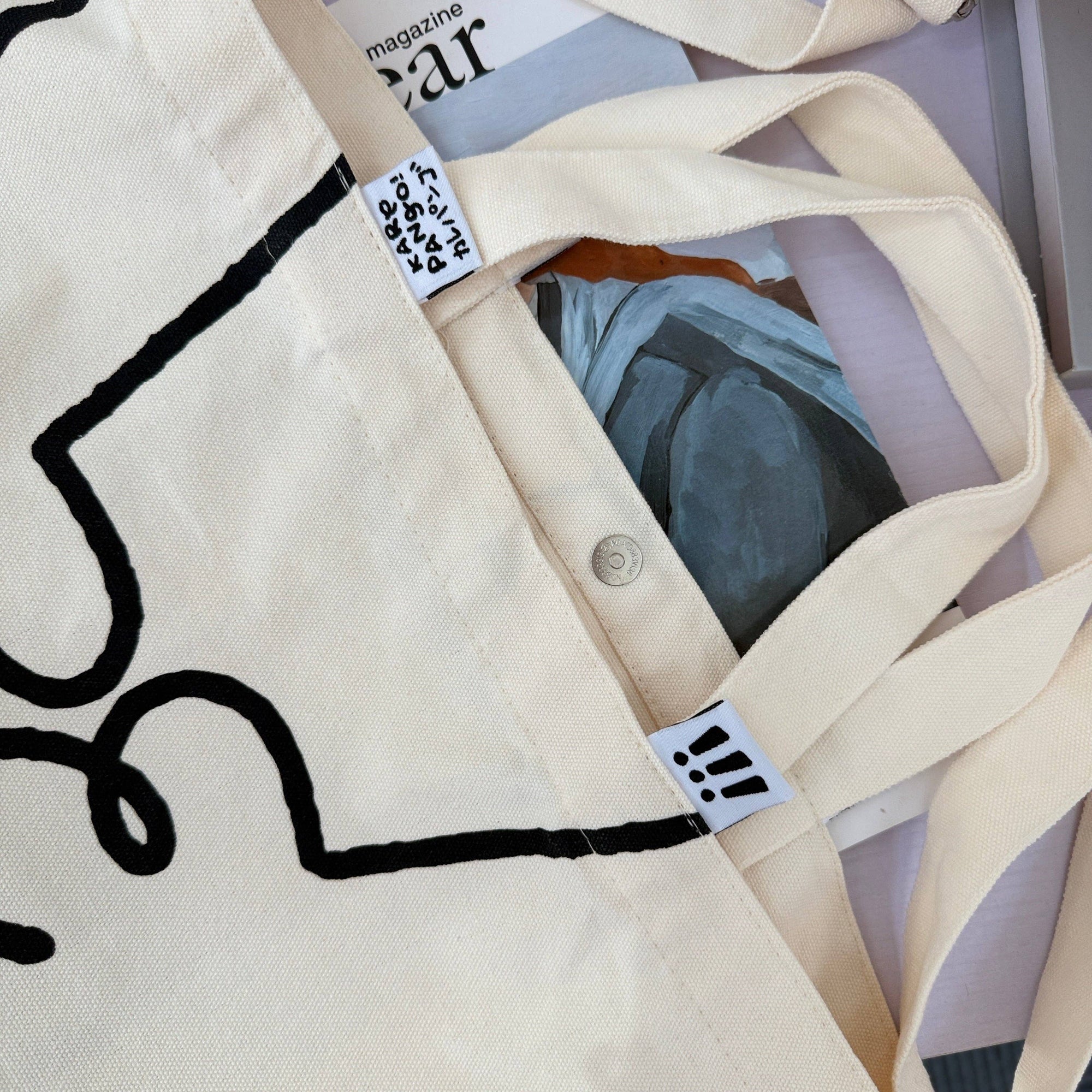 Large white canvas tote bag