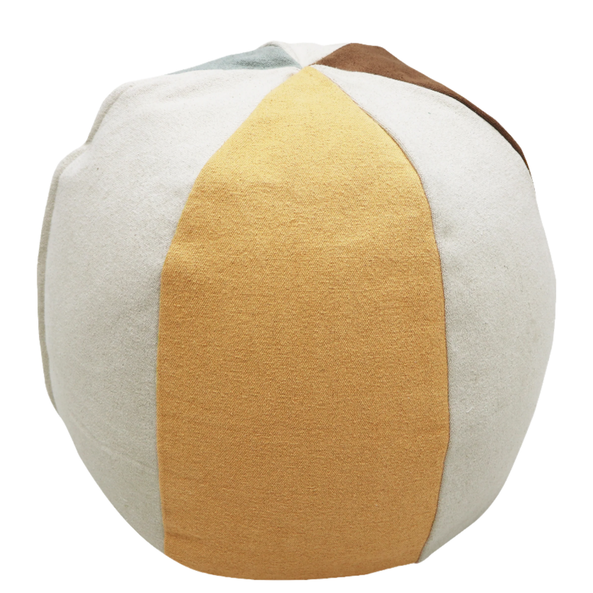 Pouffe Natural & Vintage Blue Beach Ball Shaped