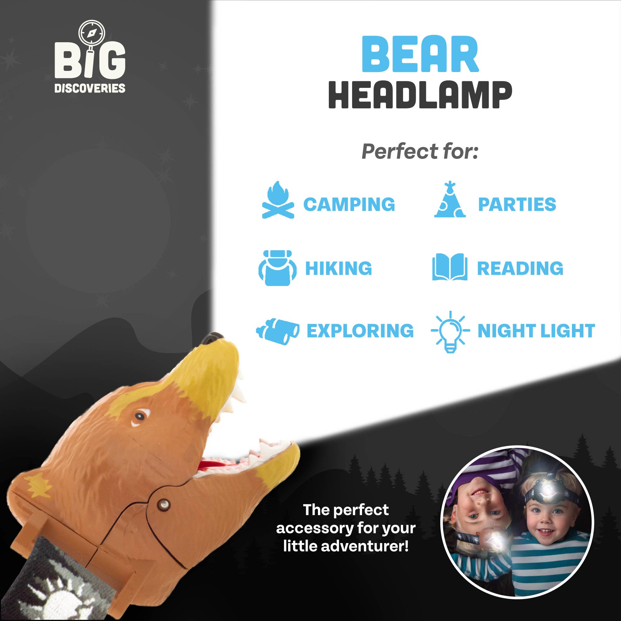 Grizzly Bear LED Headlamp (6-14yrs)