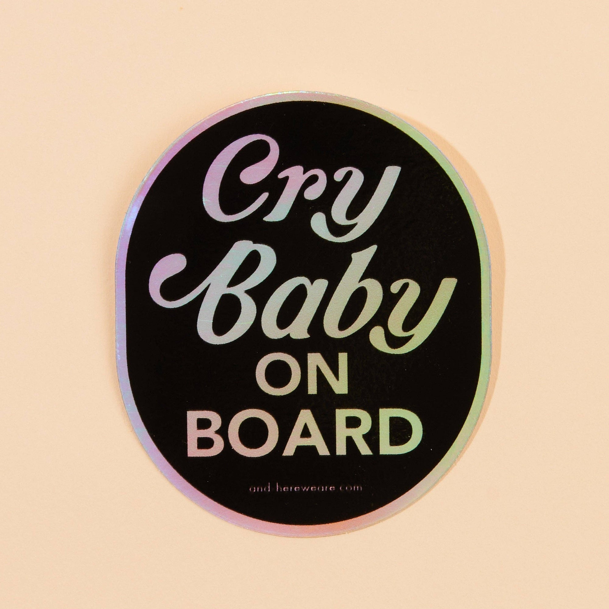 Cry Baby on Board Holographic Vinyl Sticker