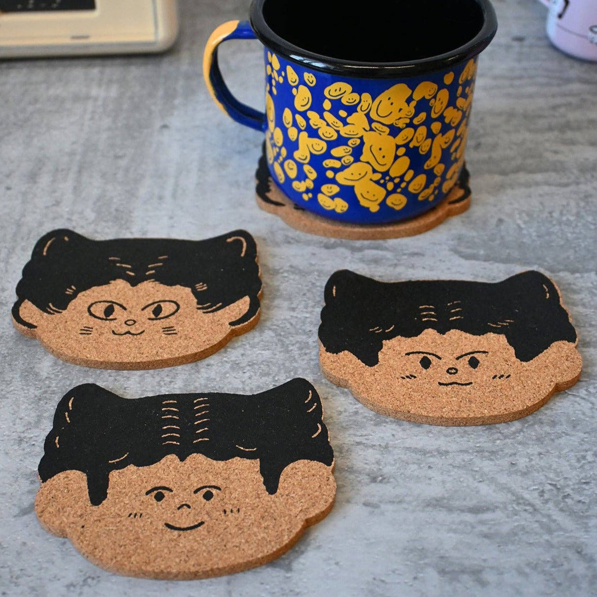 "Cat Person" Set of four cork coasters