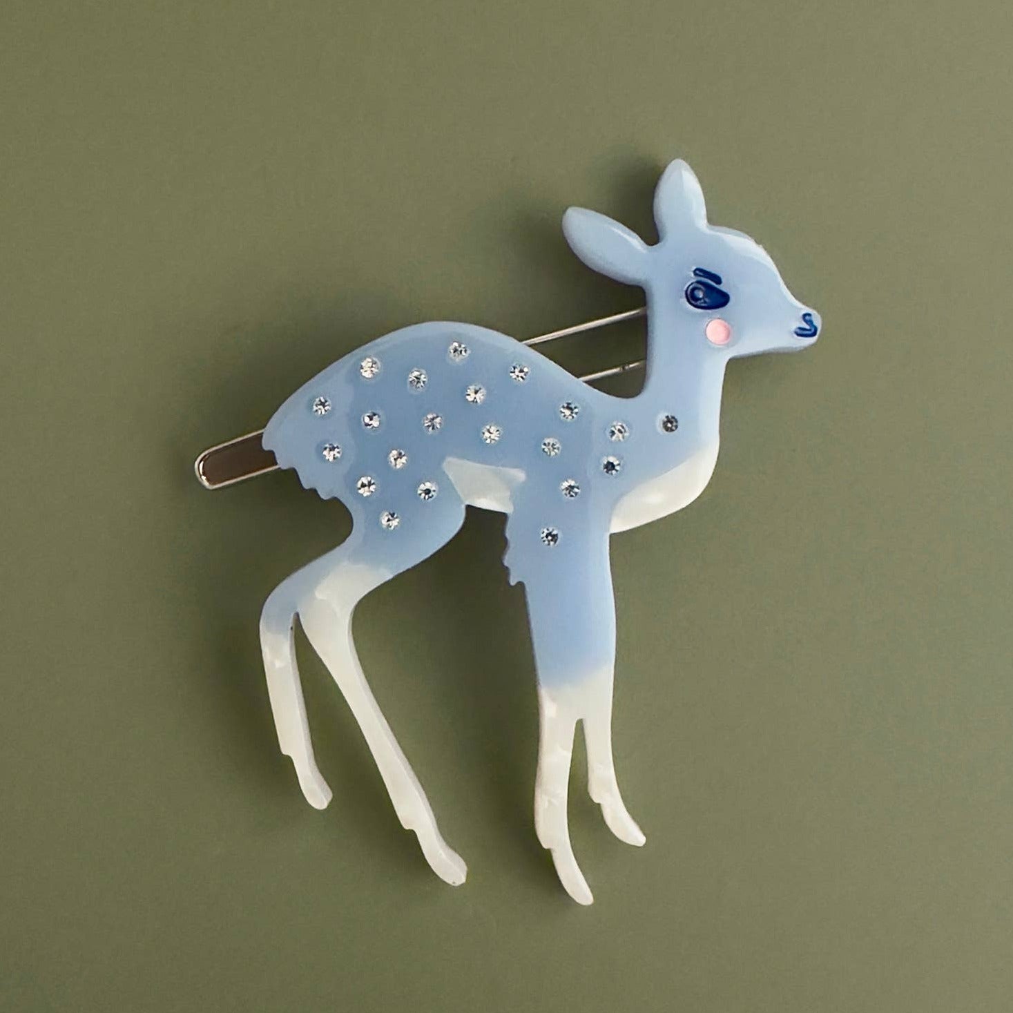 Deer Blueberries - blue  - hair clip