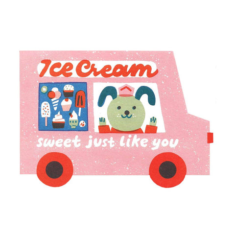 Ice Cream Van Die Cut Card -love