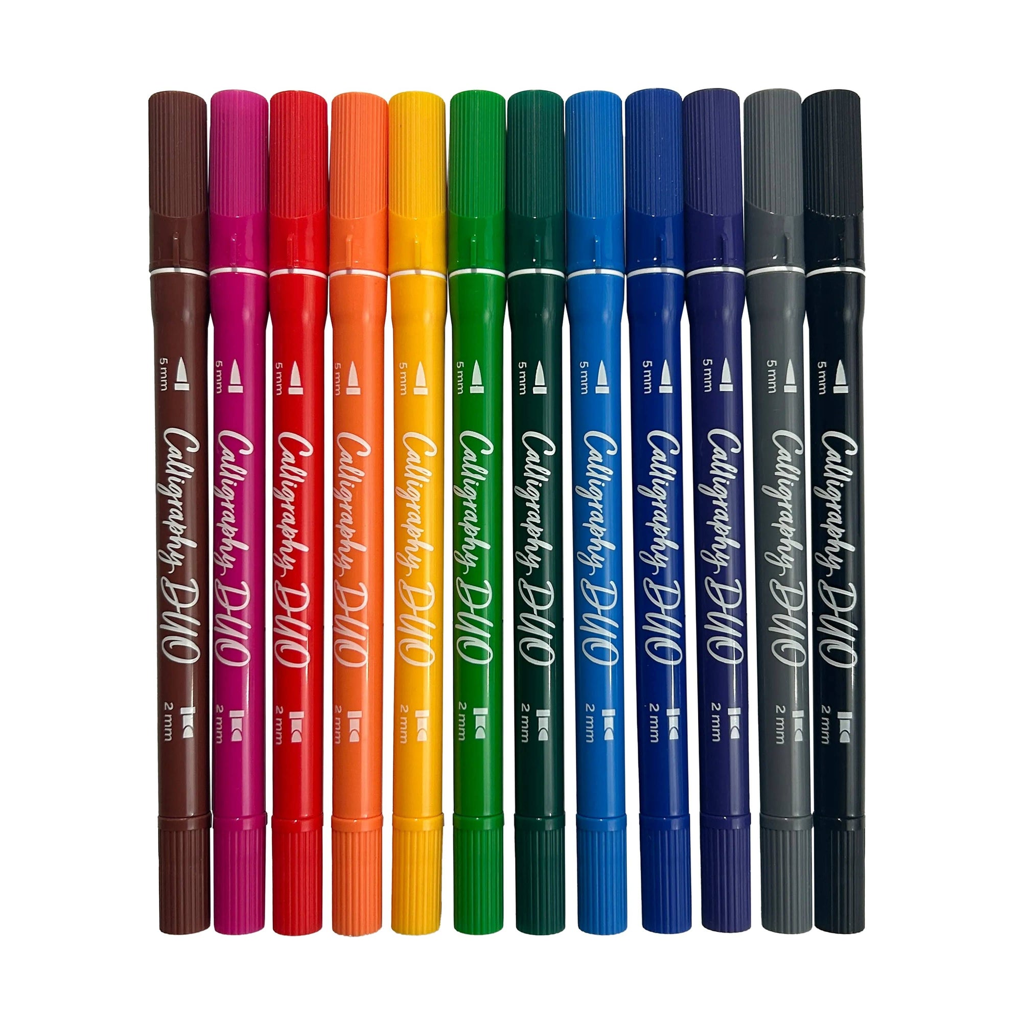 Set of  color markers in various colors on a white background