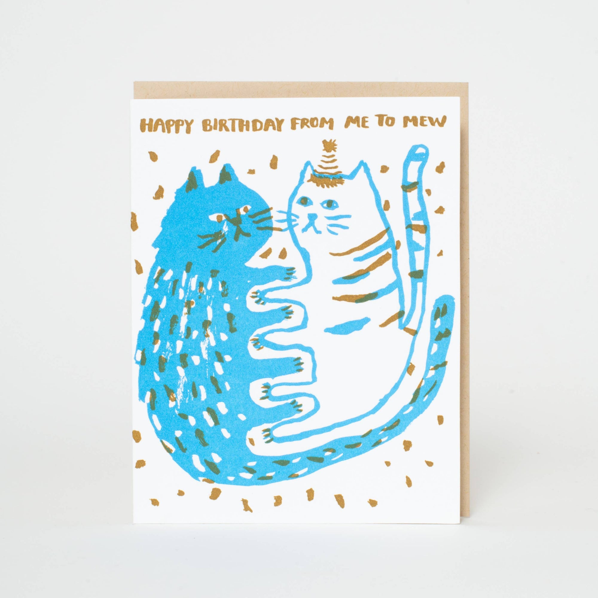 Birthday Me to Mew Cats Letterpress Card