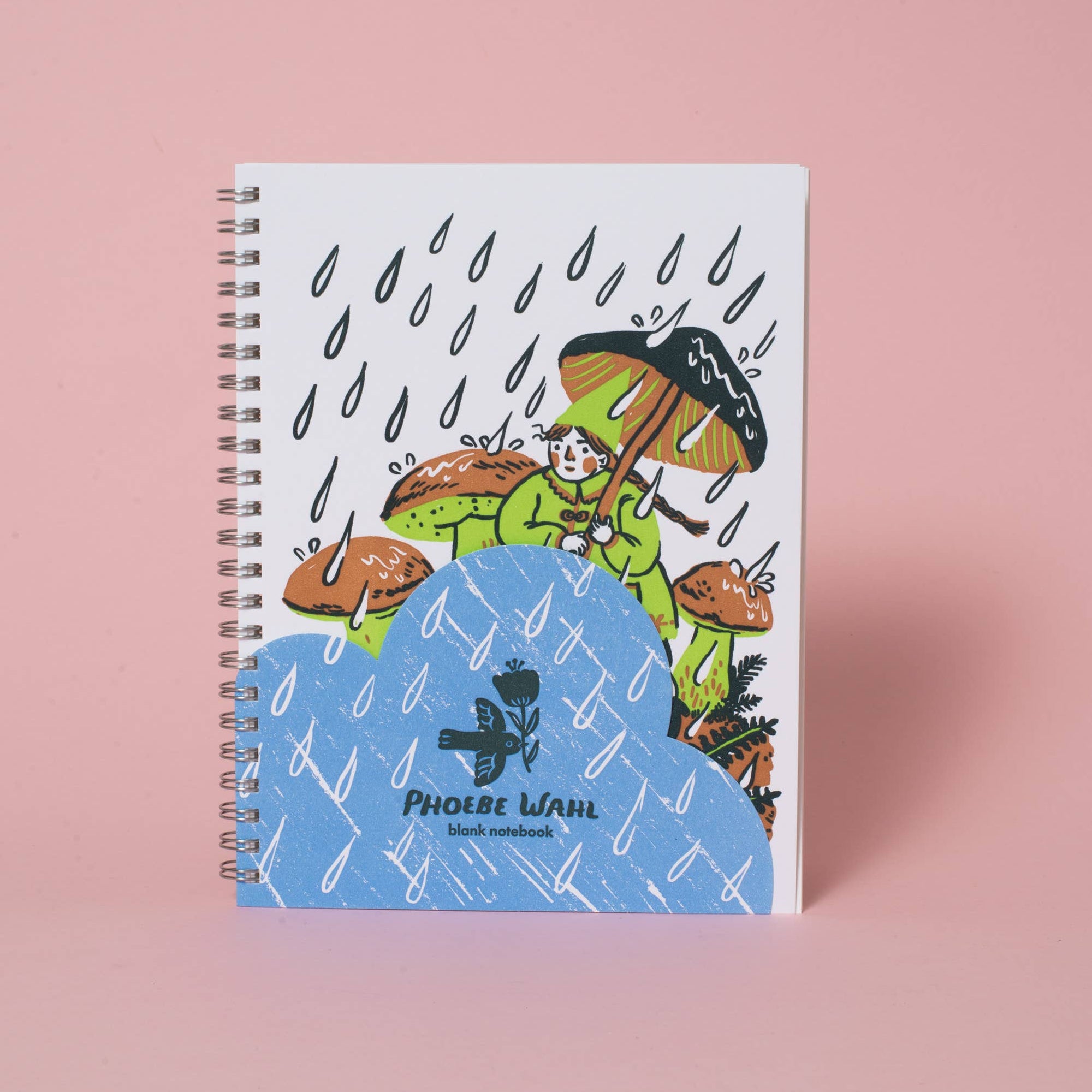 Rain Walk Blank Letterpress Notebook by Phoebe Wahl