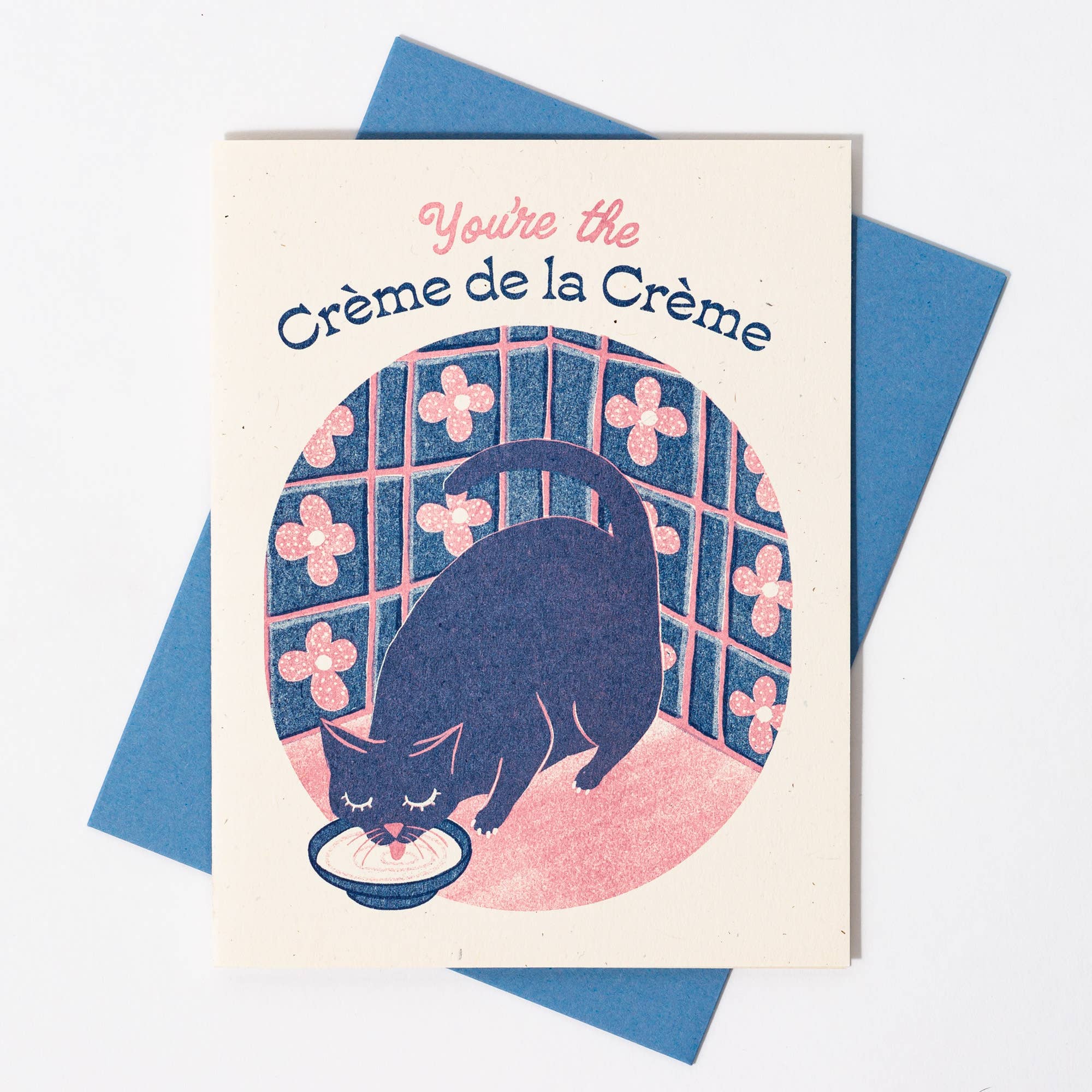 Crème de la Crème Cat - Risograph Card