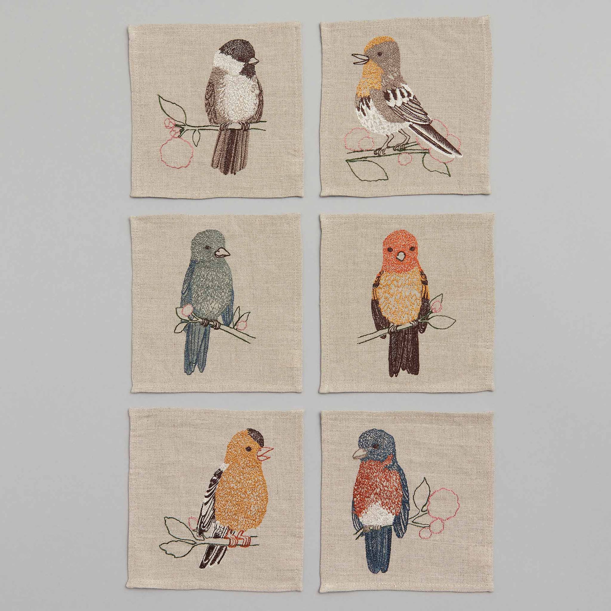 Songbirds Cocktail Napkin SetSet -set of 6