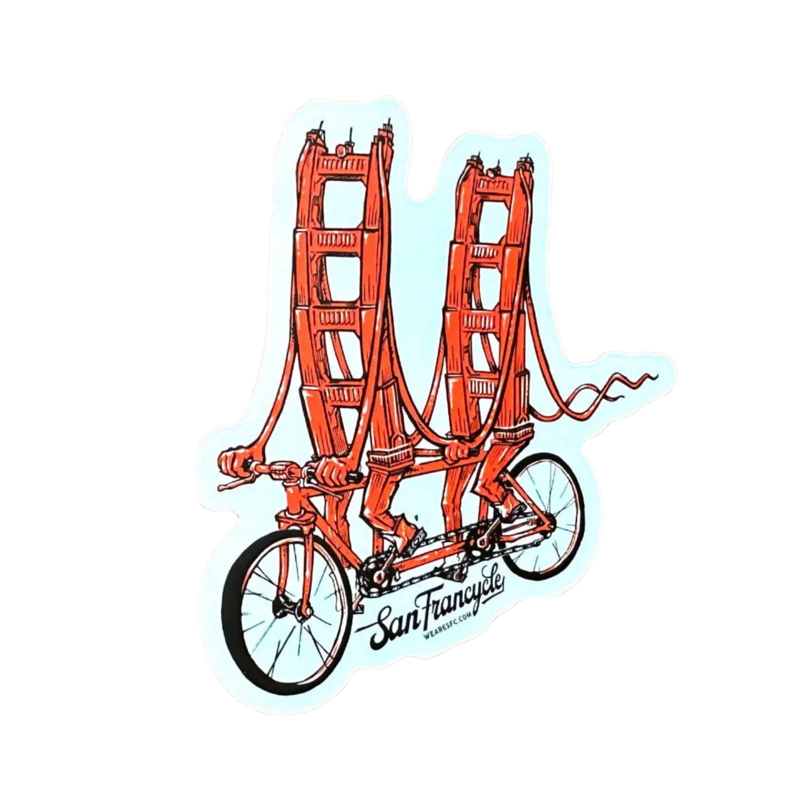 Golden Gate Tandem Bike Sticker