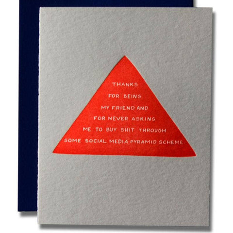 Pyramid Scheme Card -thank you
