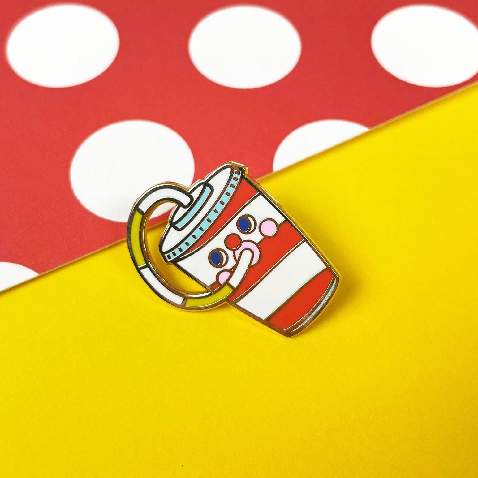 Drink Up Gold Plated Enamel Pin