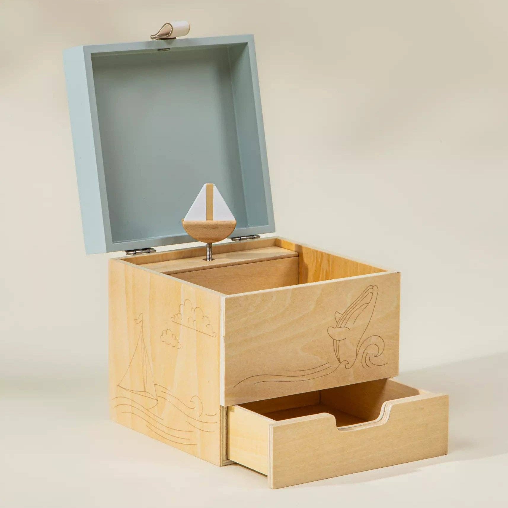 Wooden Musical Souvenir Box - Ocean