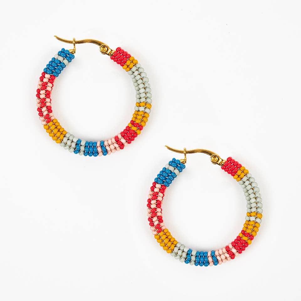 Patchwork Hoop Earrings