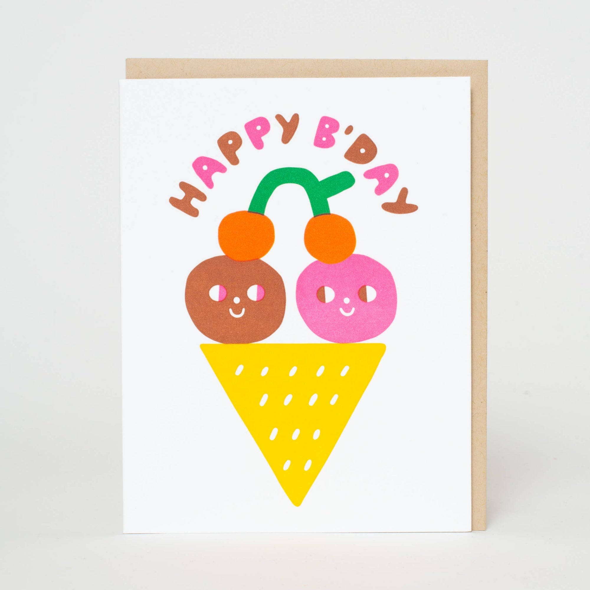 Birthday Ice Cream Wishes Letterpress Card - Suzy Ultman