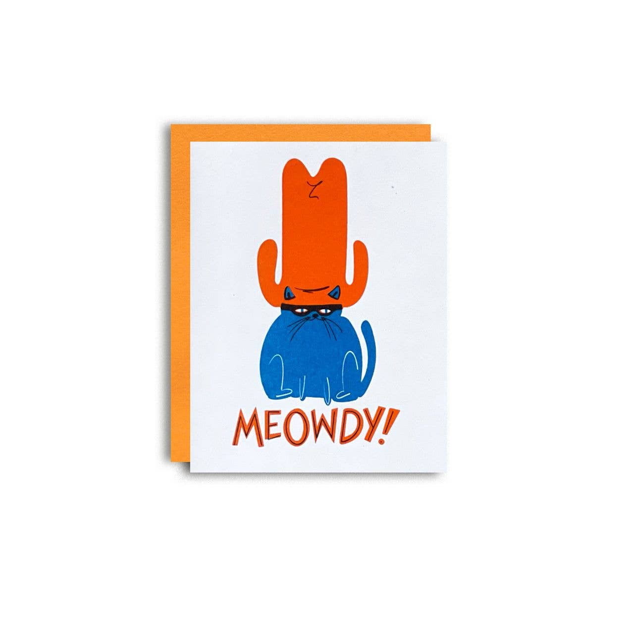 Meowdy Cat - Risograph Card