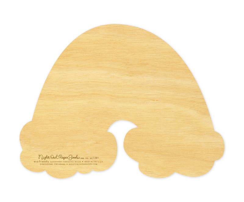 Baby Rainbow Wood Congratulations Card