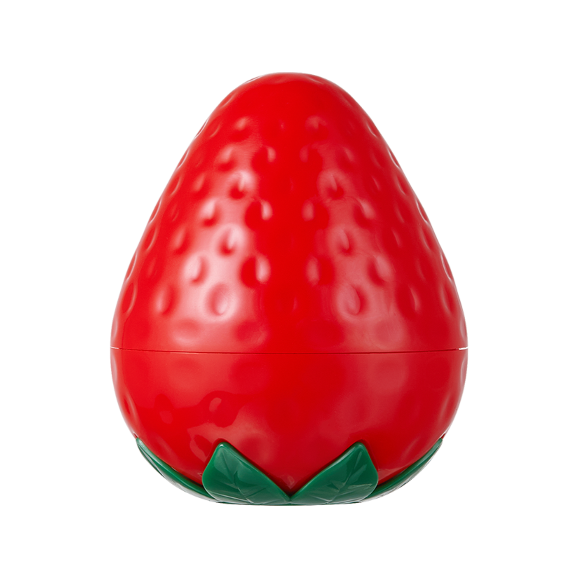 Red strawberry-shaped container on a white background