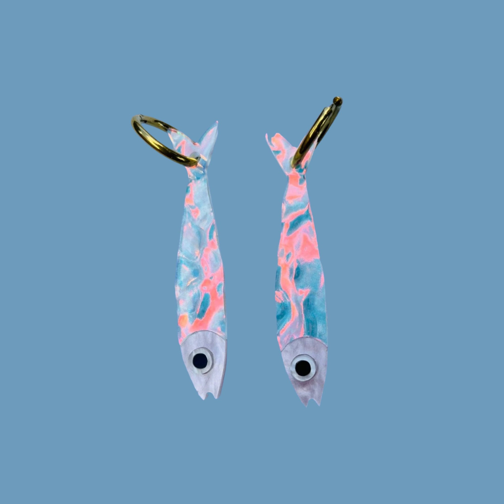 Sardine Fish Earrings- Iridescent