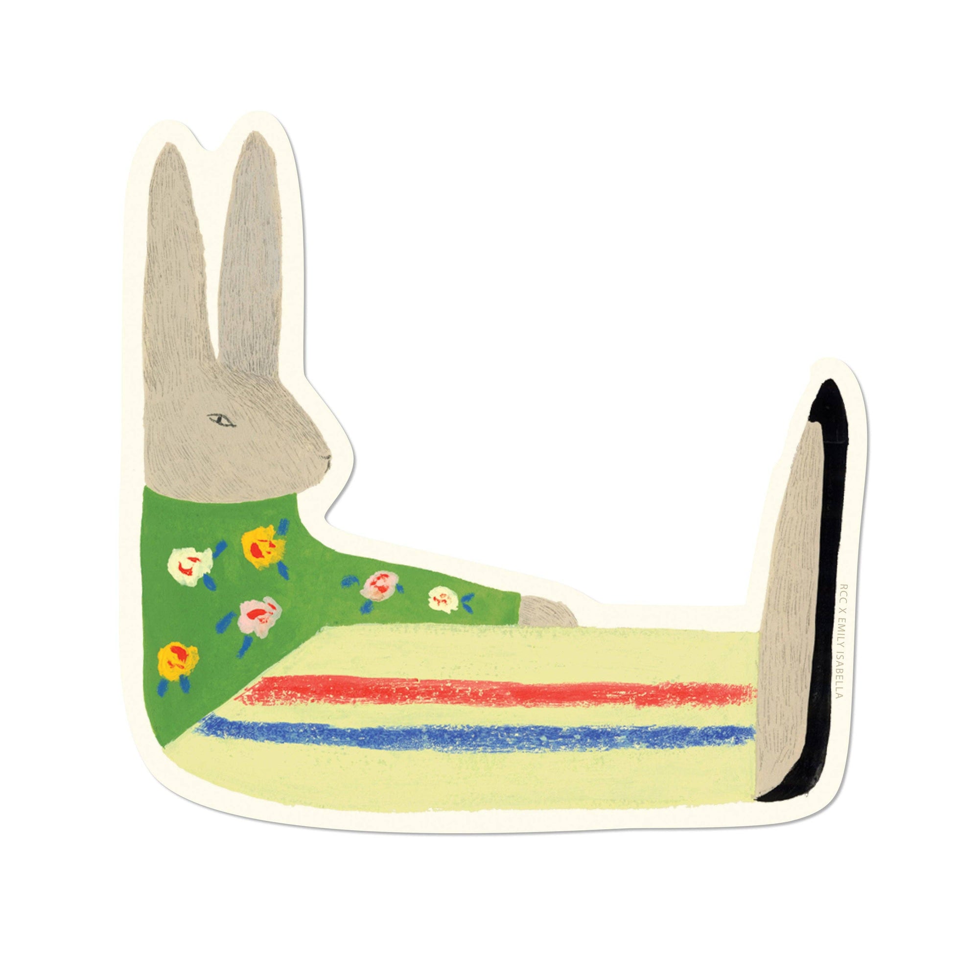 Children's sticker with a rabbit design on a white background