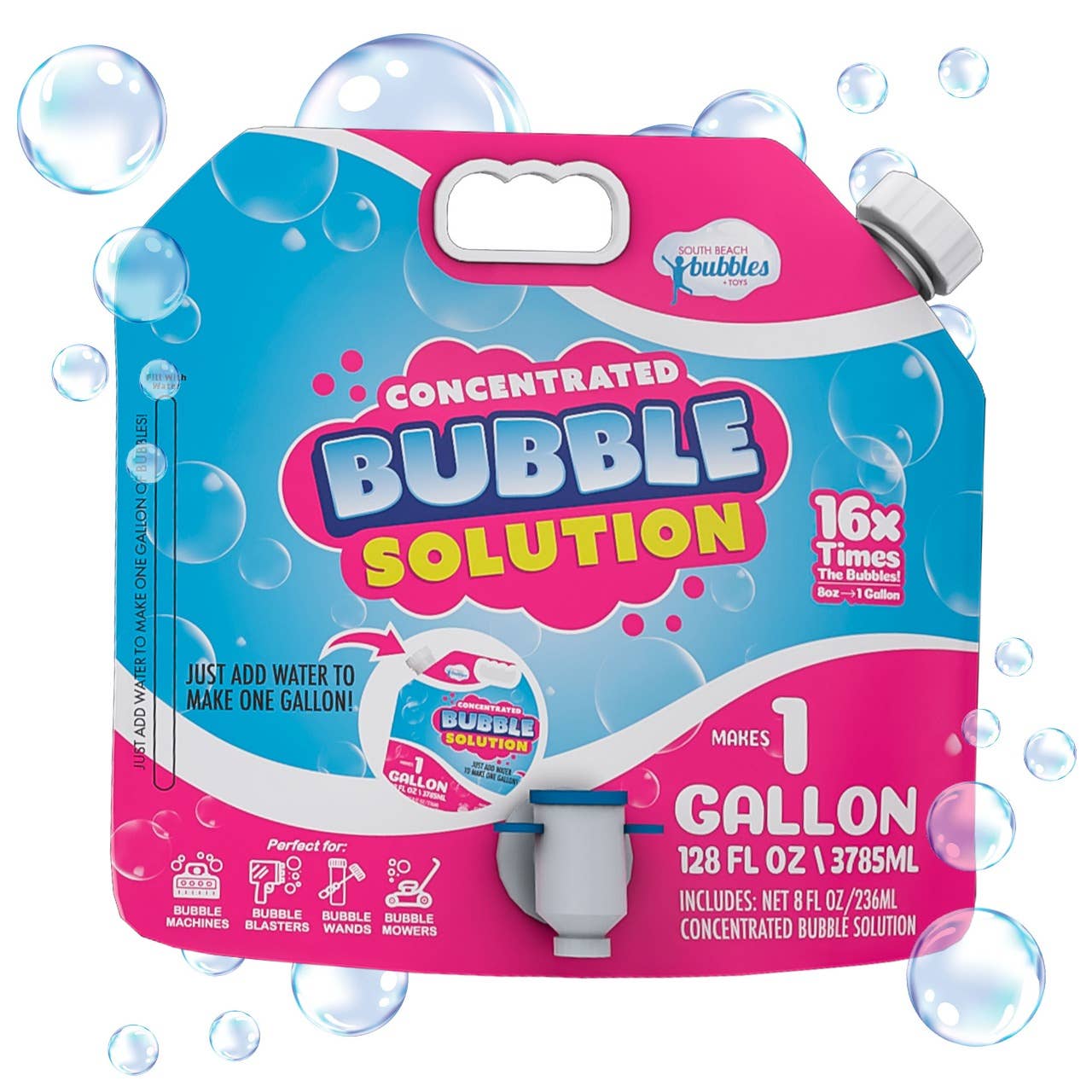 Bubble Solution Refill with Dispenser (Makes 64oz/ 1 Gallon)