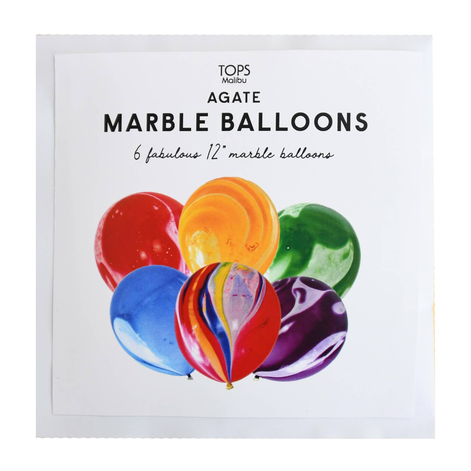 Agate Marble Latex Balloons - Pack of 6