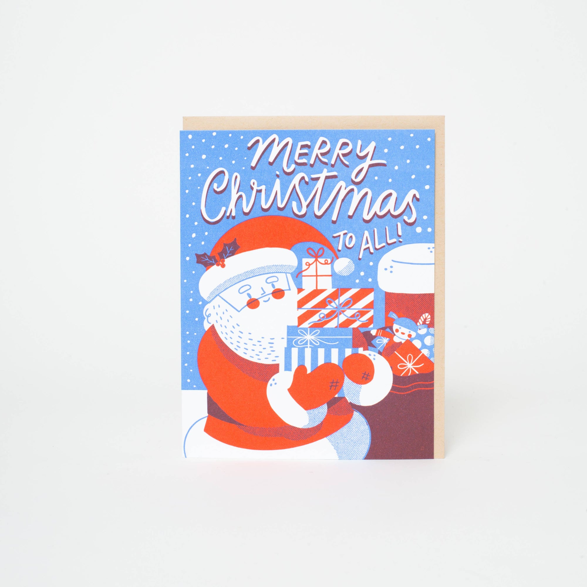 Santa Merry Christmas Letterpress Greeting Card by Hello! Lucky