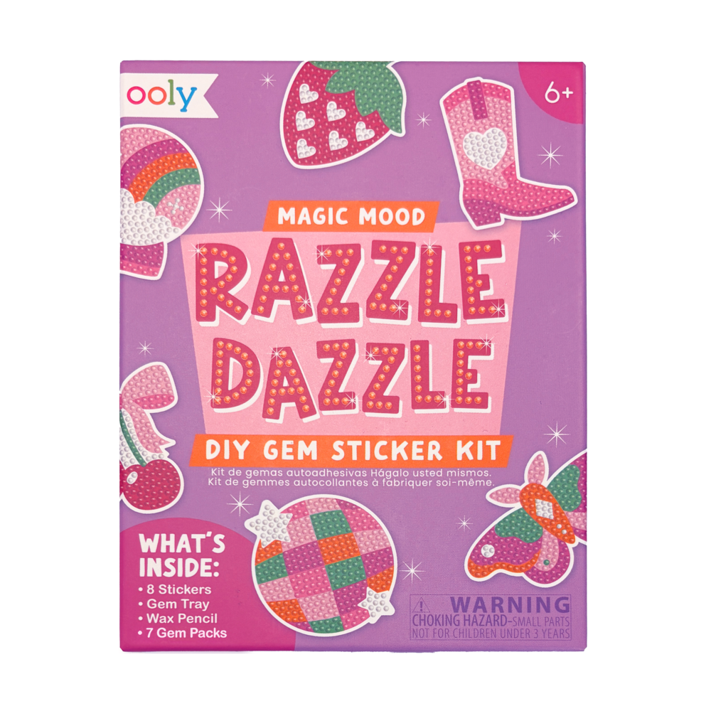 Ooly Razzle Dazzle DIY gem sticker kit packaging on a white background