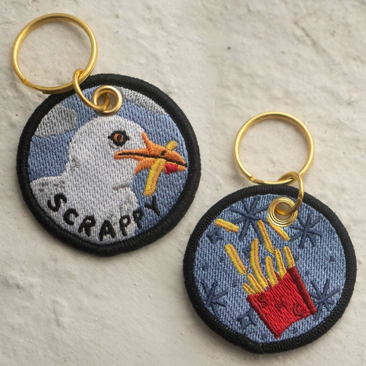 Scrappy Seagull - Embroidered Keychain