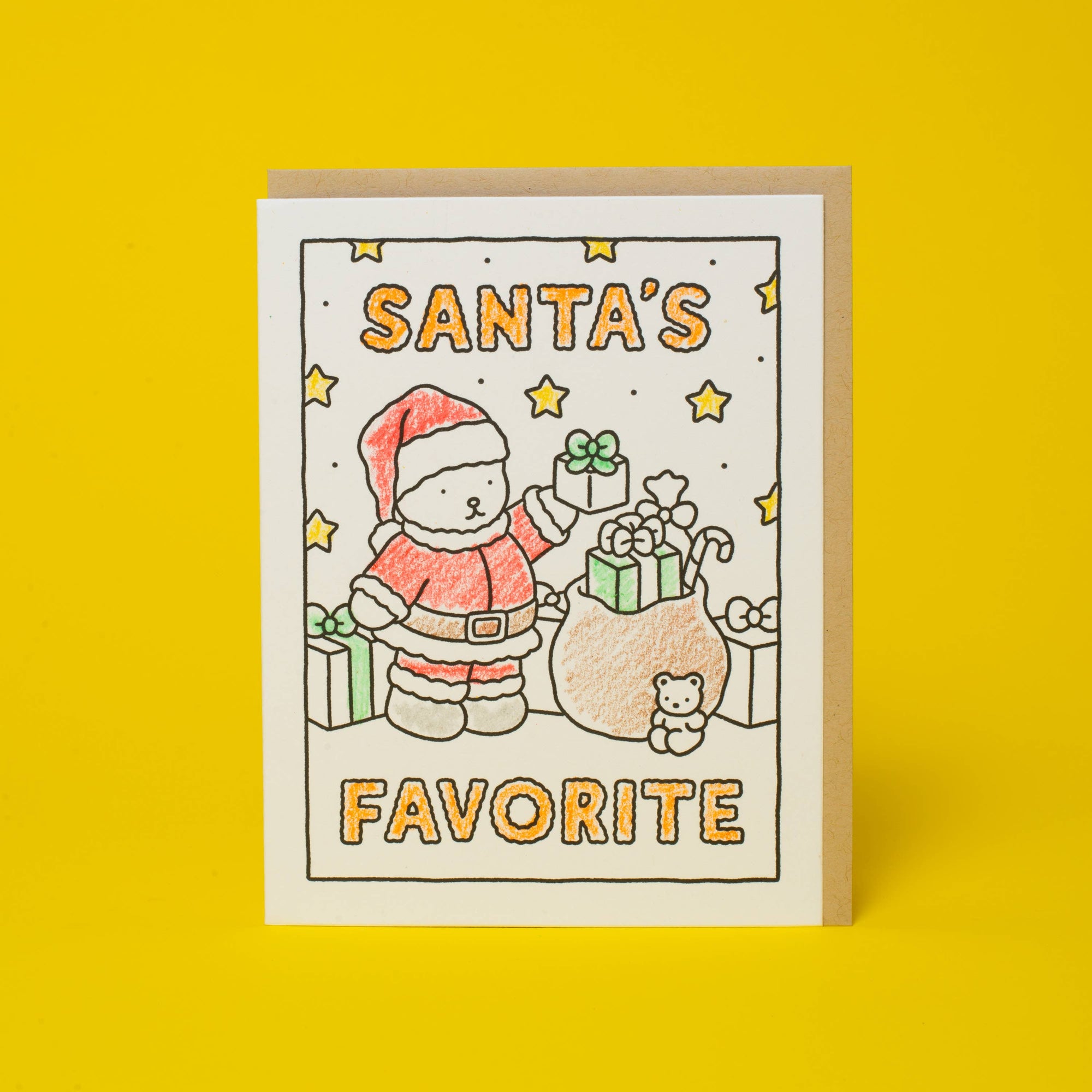 Santa's Favorite Holiday Coloring Card by Bobbie Goods