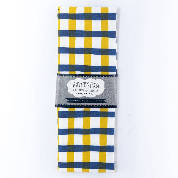 Picnic Tea Towel -mustard & navy