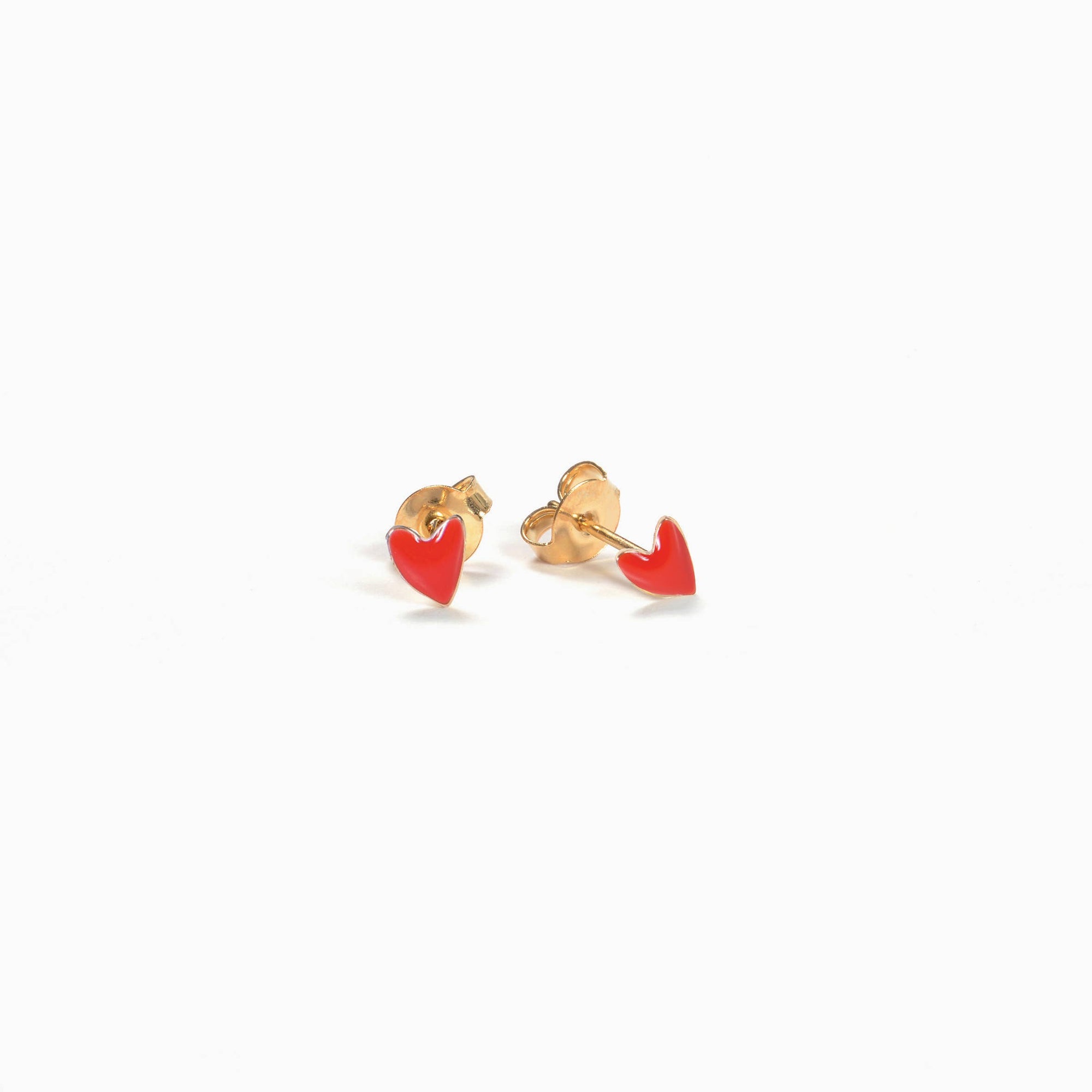 GRANT heart earrings (poppy red)