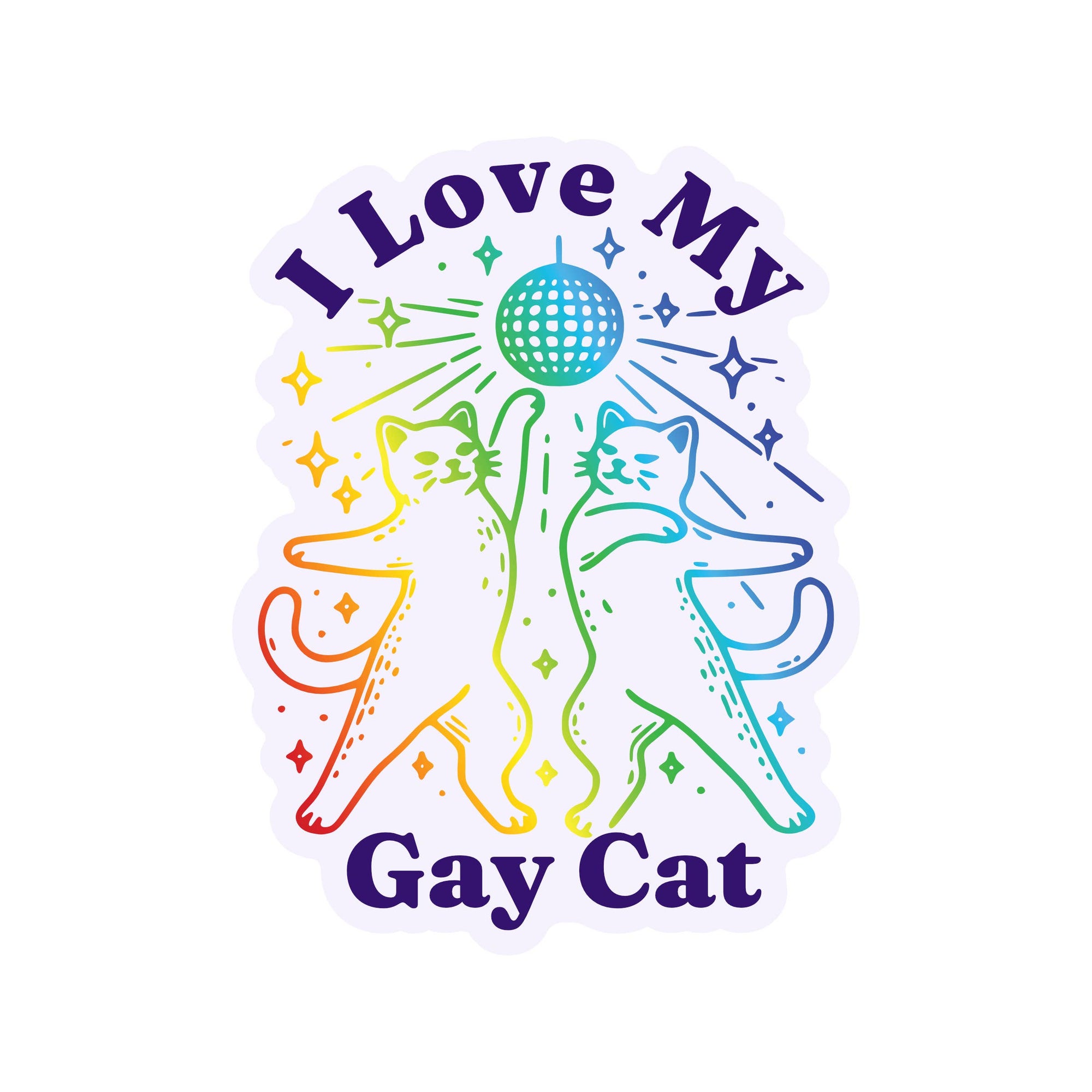 I Love My Gay Cat High Quality Vinyl Sticker