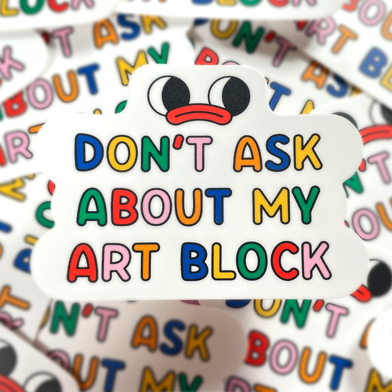 Don't Ask Me About My Art Block Vinyl Sticker
