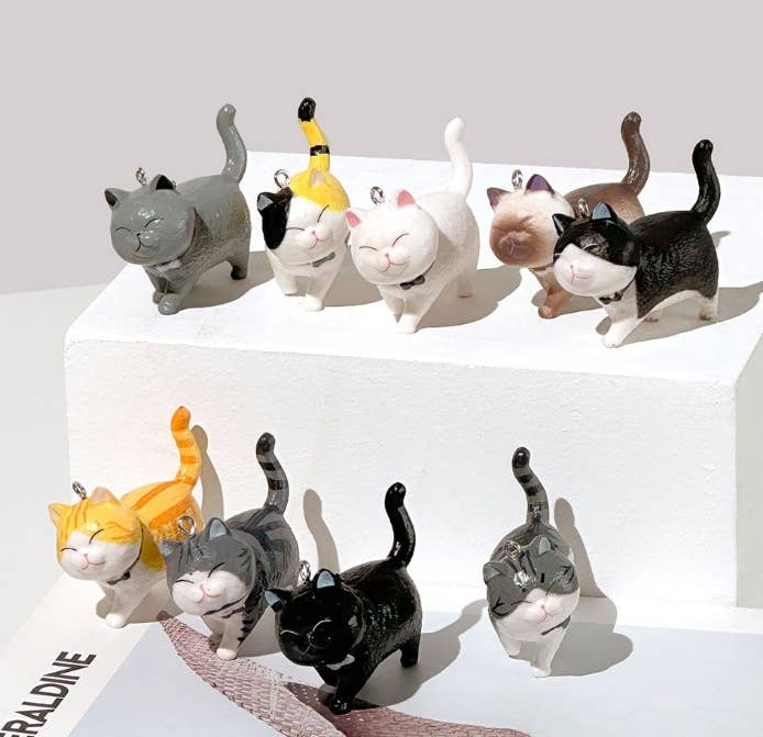Best Friend Cat Figure Collectable Keyring -Random Box