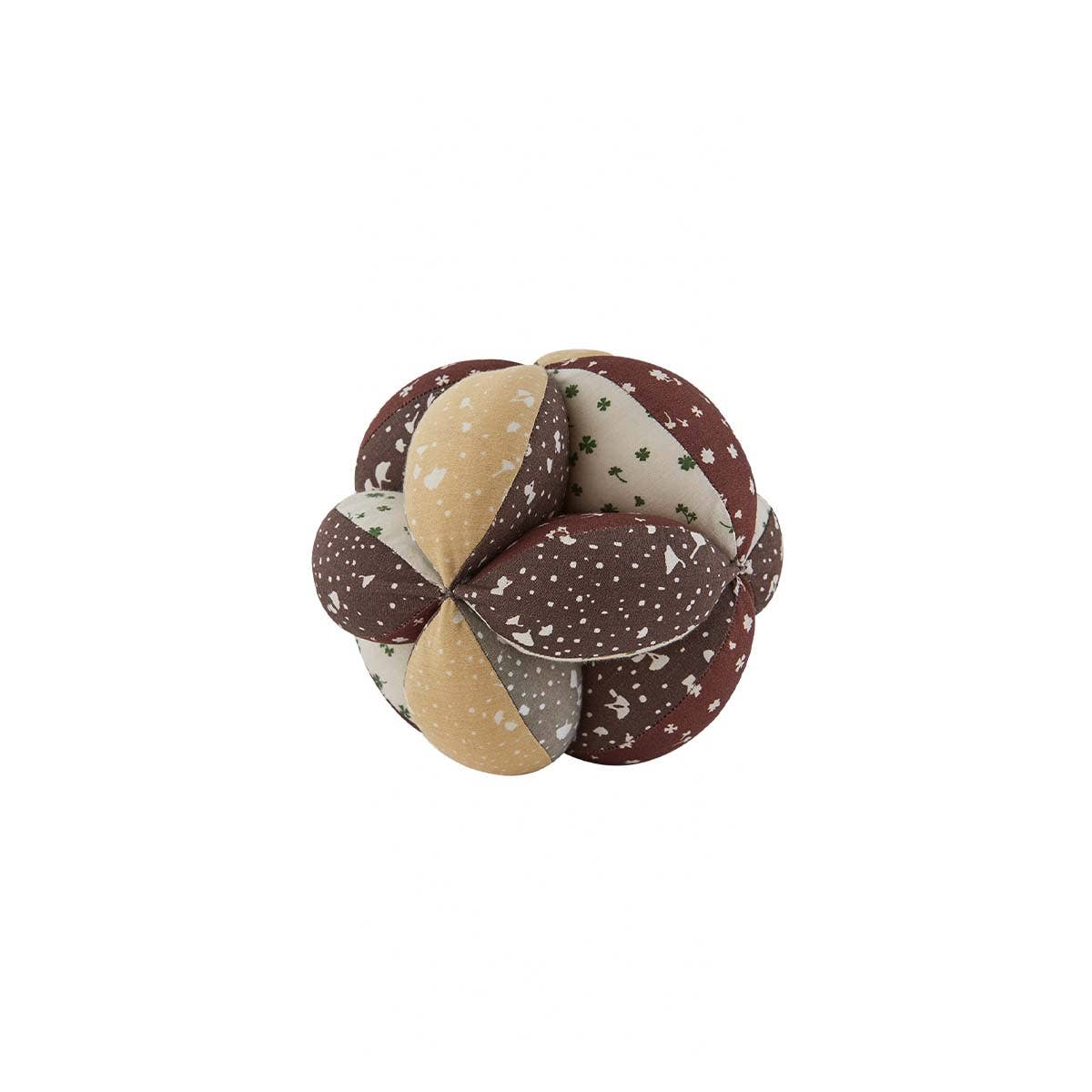 Multicolored fabric ball on a white background
