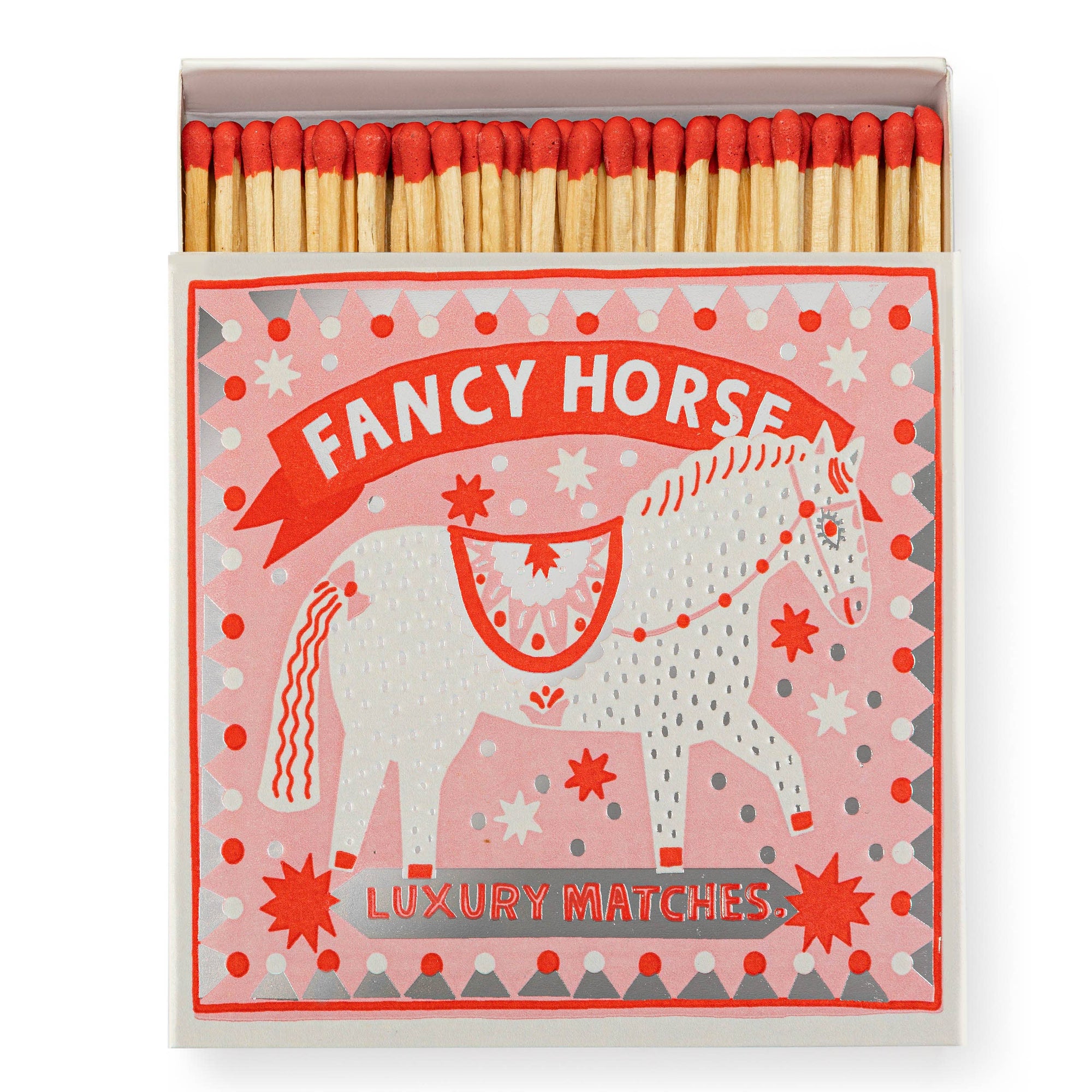 Fancy Horse Luxury Matches in Square Matchbox