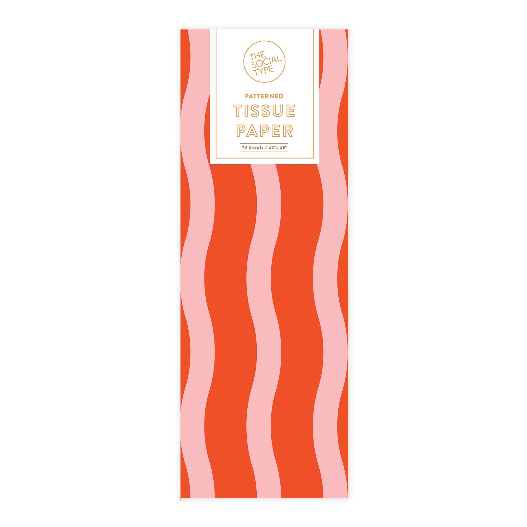 Tangy Red & Pink - Fussy Stripe Tissue Paper